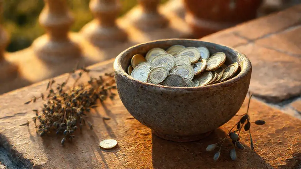 صندوق تبرعات أمام خلفية متوسطية